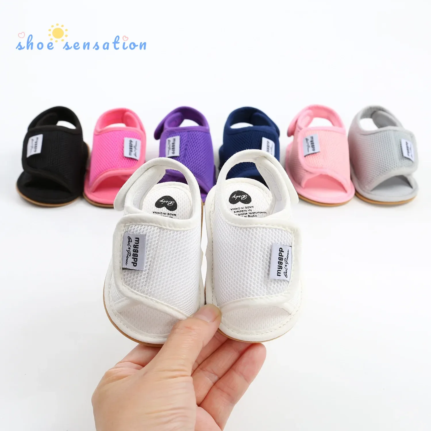 Meckior Summer Baby Shoes Boys Girls Sandals Mesh First Walker Baby Beach Sandals Infant Shoes Anti-slip Soft Rubber Sole 0-18M