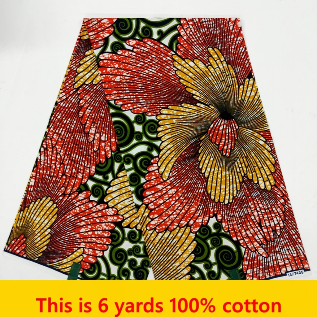 African Veritable Real Wax Cotton Fabric Mew Arrival High Quality Original Wax Ankara Fabric African Real Wax Print Cotton 6yard