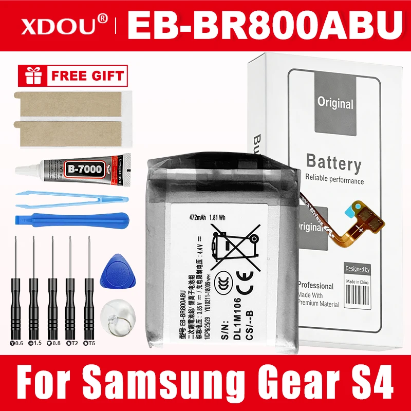 Brand New EB-BR800ABU 472mAh Battery For Samsung Gear S4 SM-R800 SM-R805 SM-R810 Smart Watch Batteries+Tools