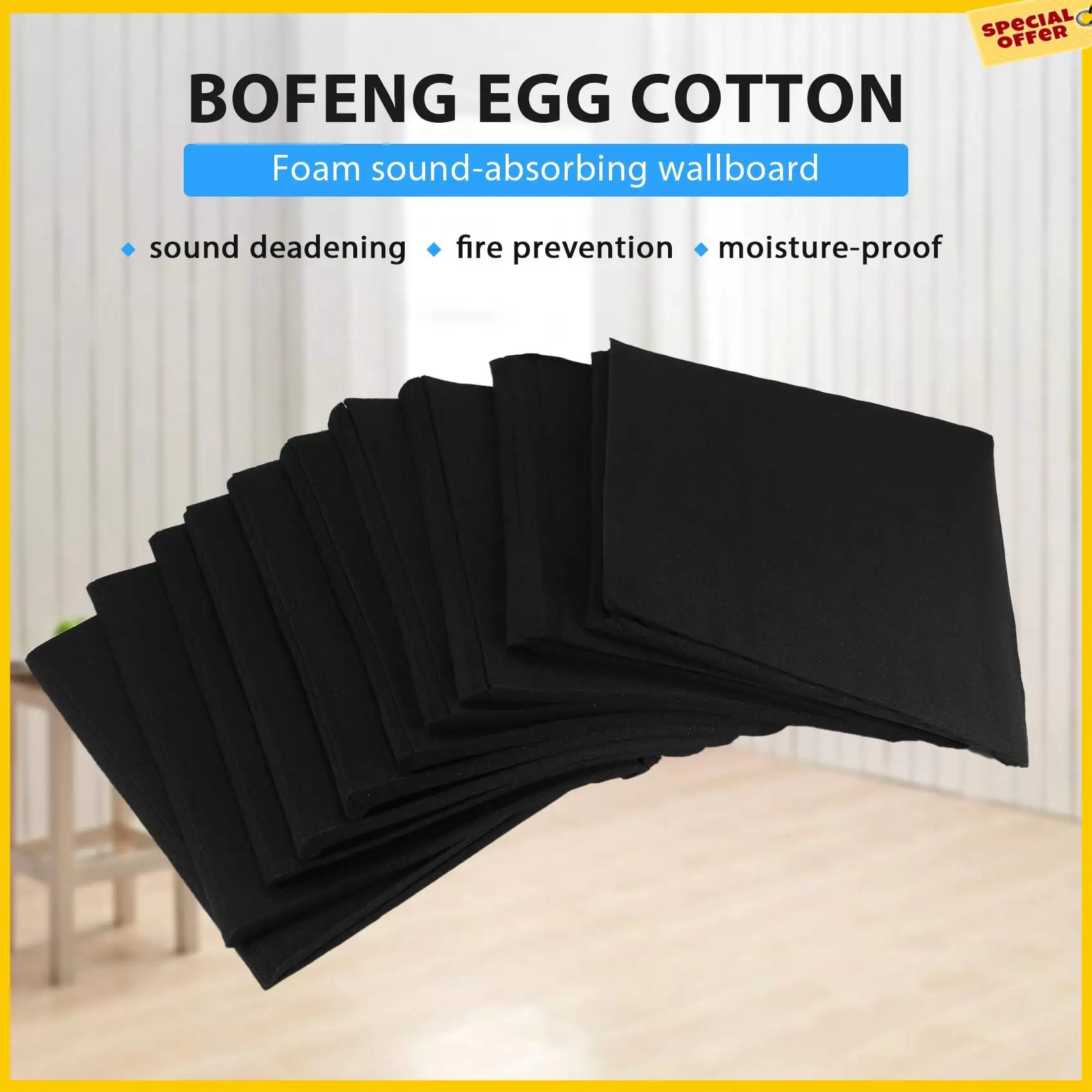

A25P 50Pcs 12 Slot Fire-Retardant Soundproof Cotton Sound-Absorbing Cotton Egg Cotton Sound-Absorbing Wall Panel