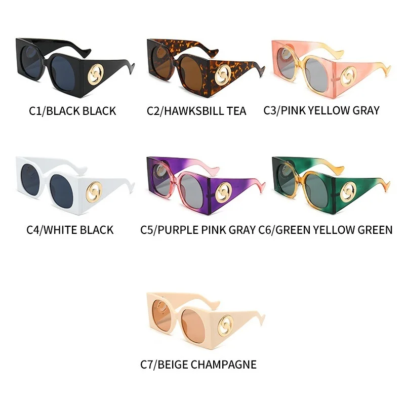 2023 New Vintage Oversized Square Sunglasses For Women Fashion Brand Outdoor Sun Glasses Men Color Shades Oculos Gafas De Sol