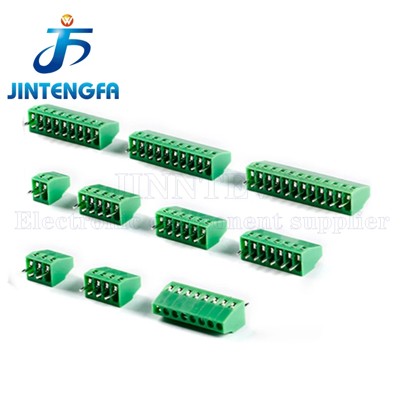 10PCS KF128 2Pin 3Pin 2.54mm 3.81mm 5mm 5.08mm 7.5mm Splice PCB Screw Connecting Terminal Blocks For Wires Connector 10A 300V