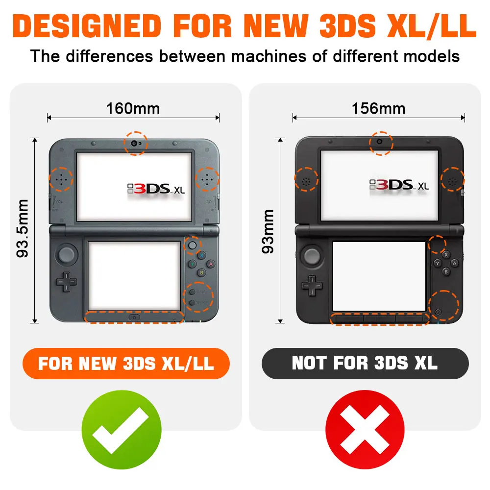 Transparente schwarze/klare TPU-Silikonhülle für NEW 3DS XL LL/NEW 3DS XL, weiche, transparente Schutzhülle, Zubehör für Spielekonsolen. – Detail 4