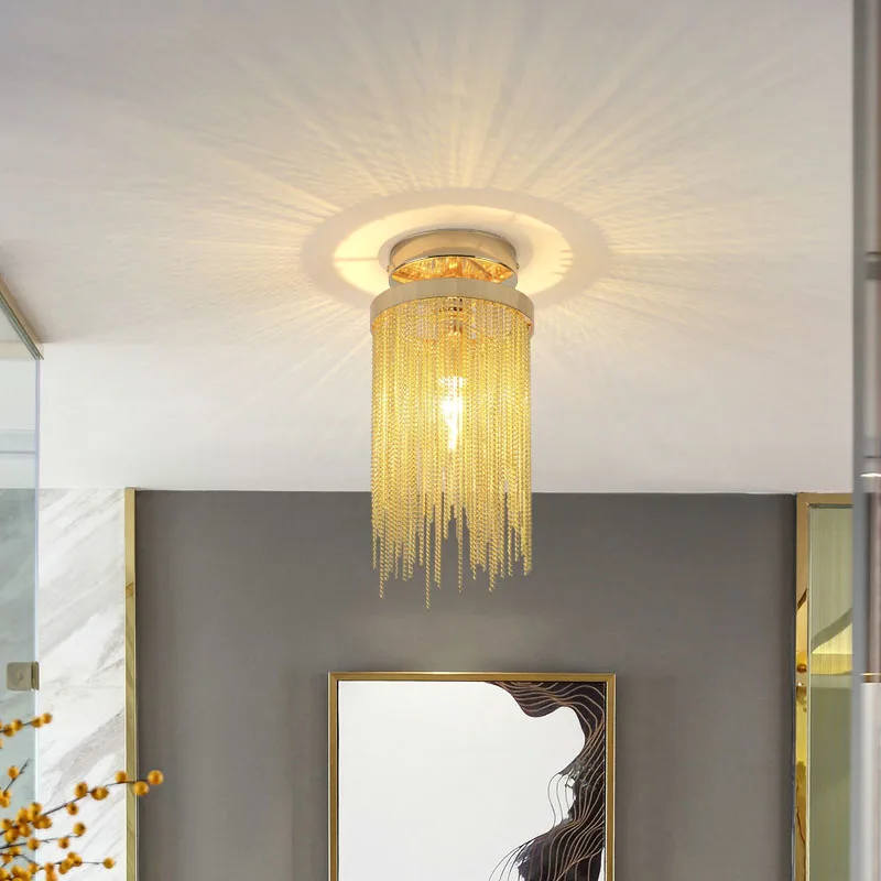 

Скандинавские золотые черные подвесные светильники для спальни, столовой, украшения, цепочка с кисточками, кухонный светодиодный подвесной светильник, люстра для прихожей, фойе