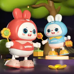 Cartoon Animal Pets Dancing Toy Funny with Swing Light Head Up Training Rabbit Toys Baby Toys