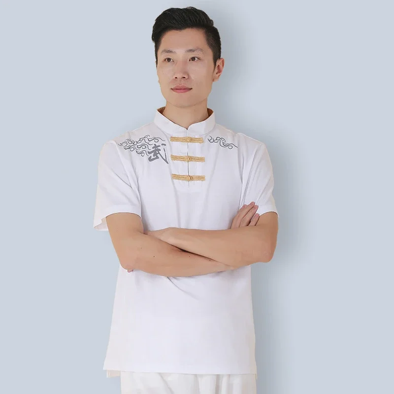 T-shirt And Pants Martial Arts Clothes  Tai Chi Uniform Cotton For Summer  Free match