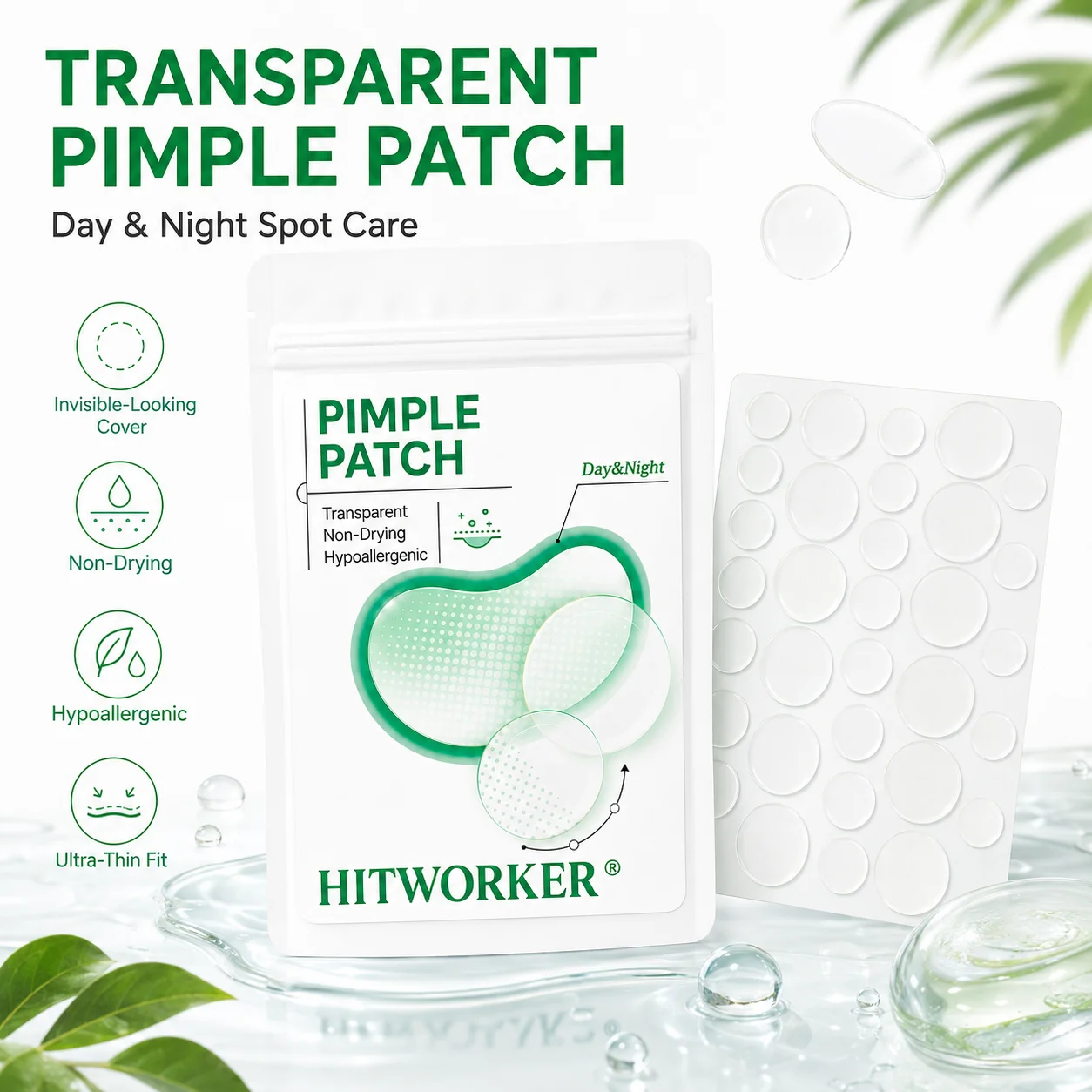 540pcs Hydrocolloid Pimple Patches Day Night Use Invisible Acne Spot Stickers Hypoallergenic Non-Drying Blemish Cover Skin Care