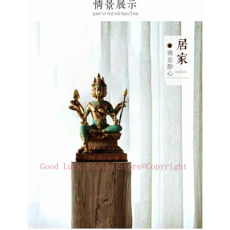 Company SHOP Store home efficacious Mascot Protection-Southeast Asia Thailand Brahma four-faced Buddha figure FENG SHUI statue