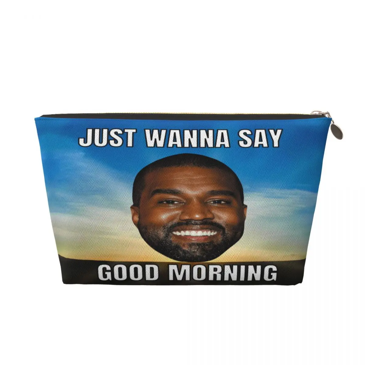 Custom Funny Kanye West Meme Toiletry Bag Women POP Rapper Cosmetic Makeup Organizer Ladies Beauty Storage Dopp Kit Box