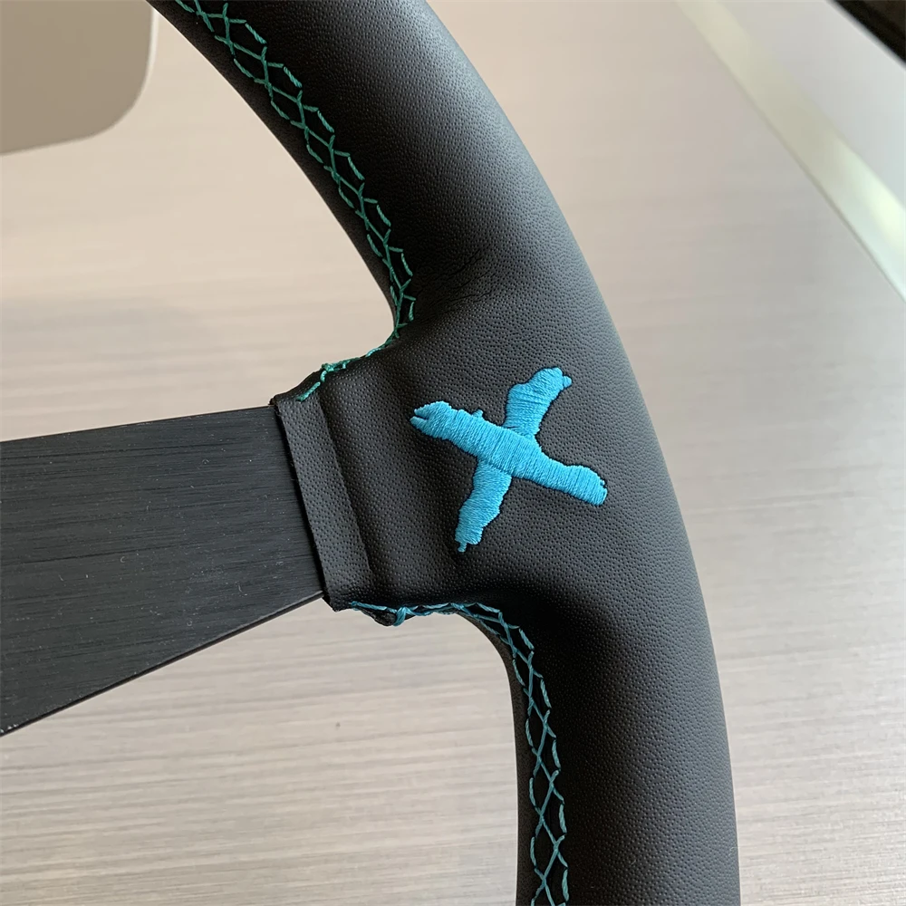 345 مللي متر نمط مخصص عجلة القيادة الرياضية الملونة خياطة التطريز سباق عجلة القيادة مع جلد ستوكات