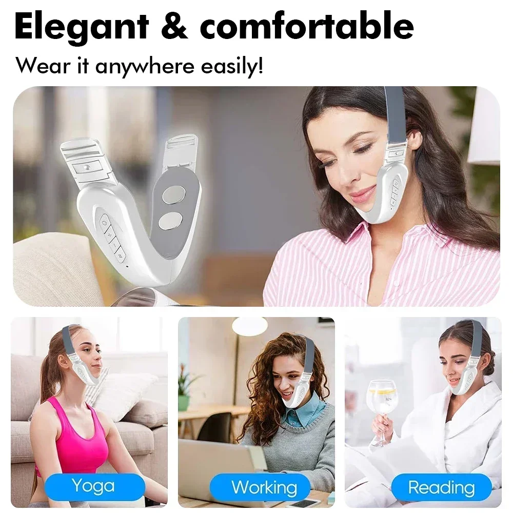 Facial V Lifting Trillingen Massager Therapie Dubbele Kin V Gezichtsvormige Lift Belt Machine Anti-Rimpel Huidverzorging Schoonheid Instrument