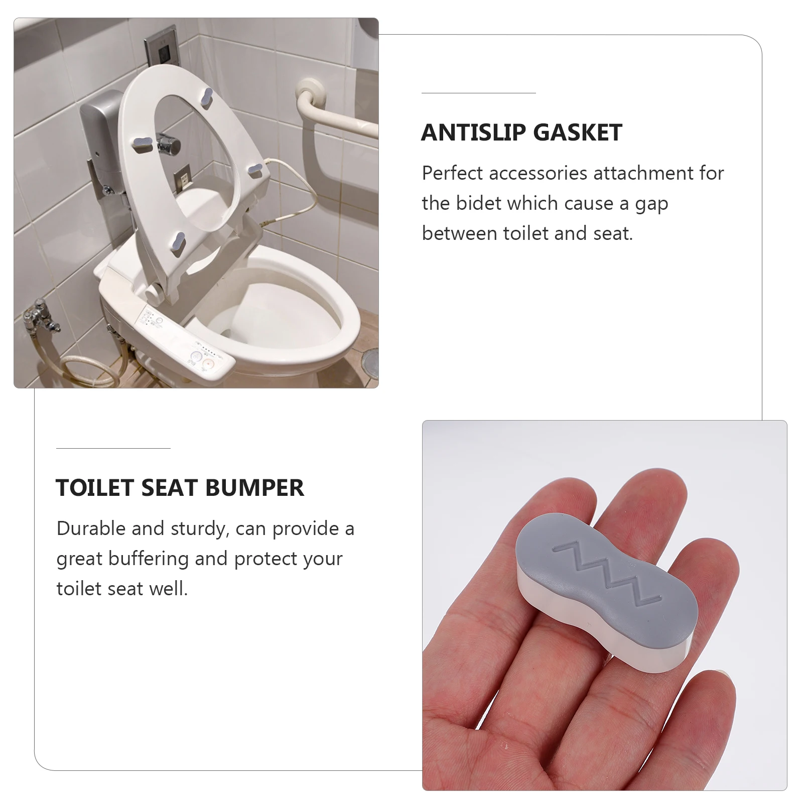 

8 Pcs Toilet Seat Gasket Self Adhesive Anti Slip Bumpers Plastic Cushioning Pads Durable Sturdy Silent Compatible Fits All