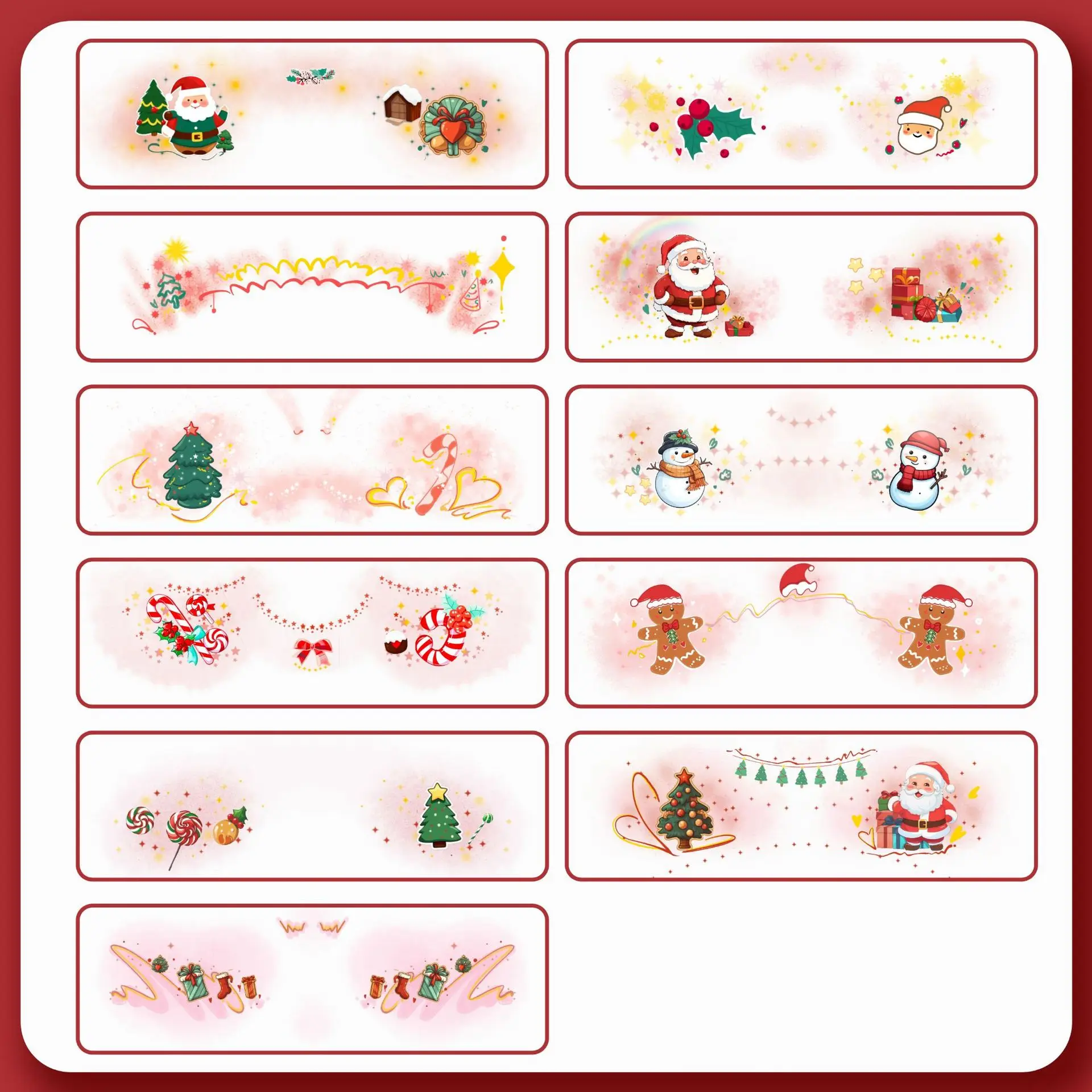 12 Sheets Christmas Halloween Makeup Face Stickers Cute Blush Party Decor Funny Creative Temporary Tattoos Non Toxic