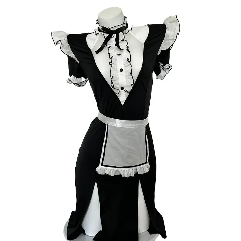 Cafe Girl Costume Maid Costume Fashion Sexy Lolita Dress With French Apron Maid Underwear Bar Uniform New