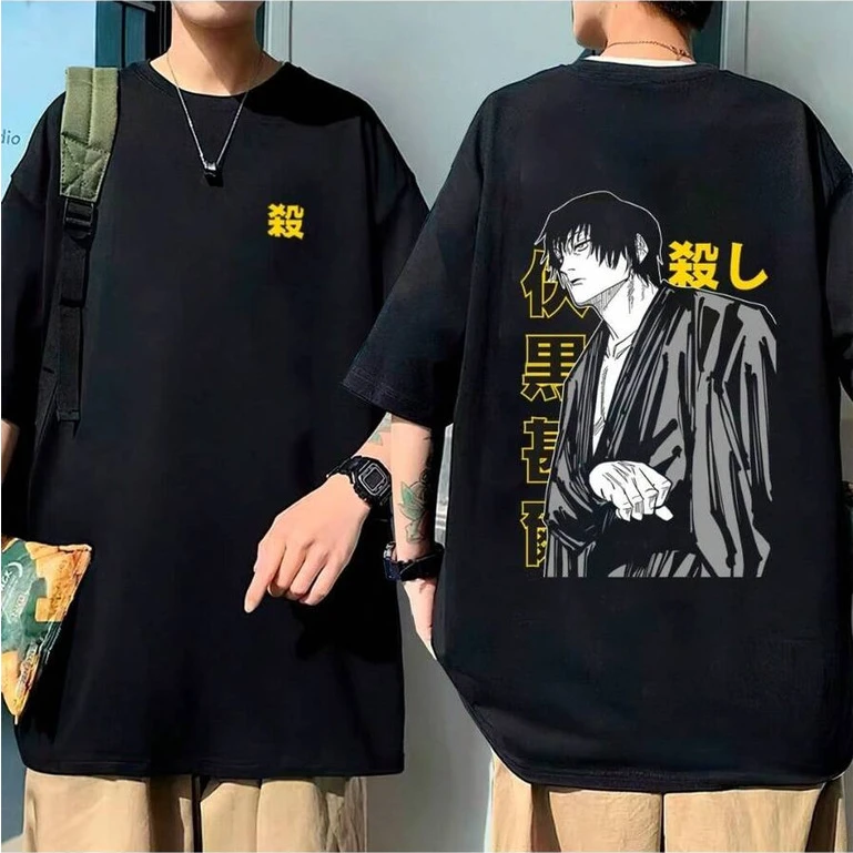 Fushiguro Toji Anime Jujutsu Kaisen hombres mujeres verano camiseta Harajuku Vintage manga corta suelta de gran tamaño Casual comodidad Y2k