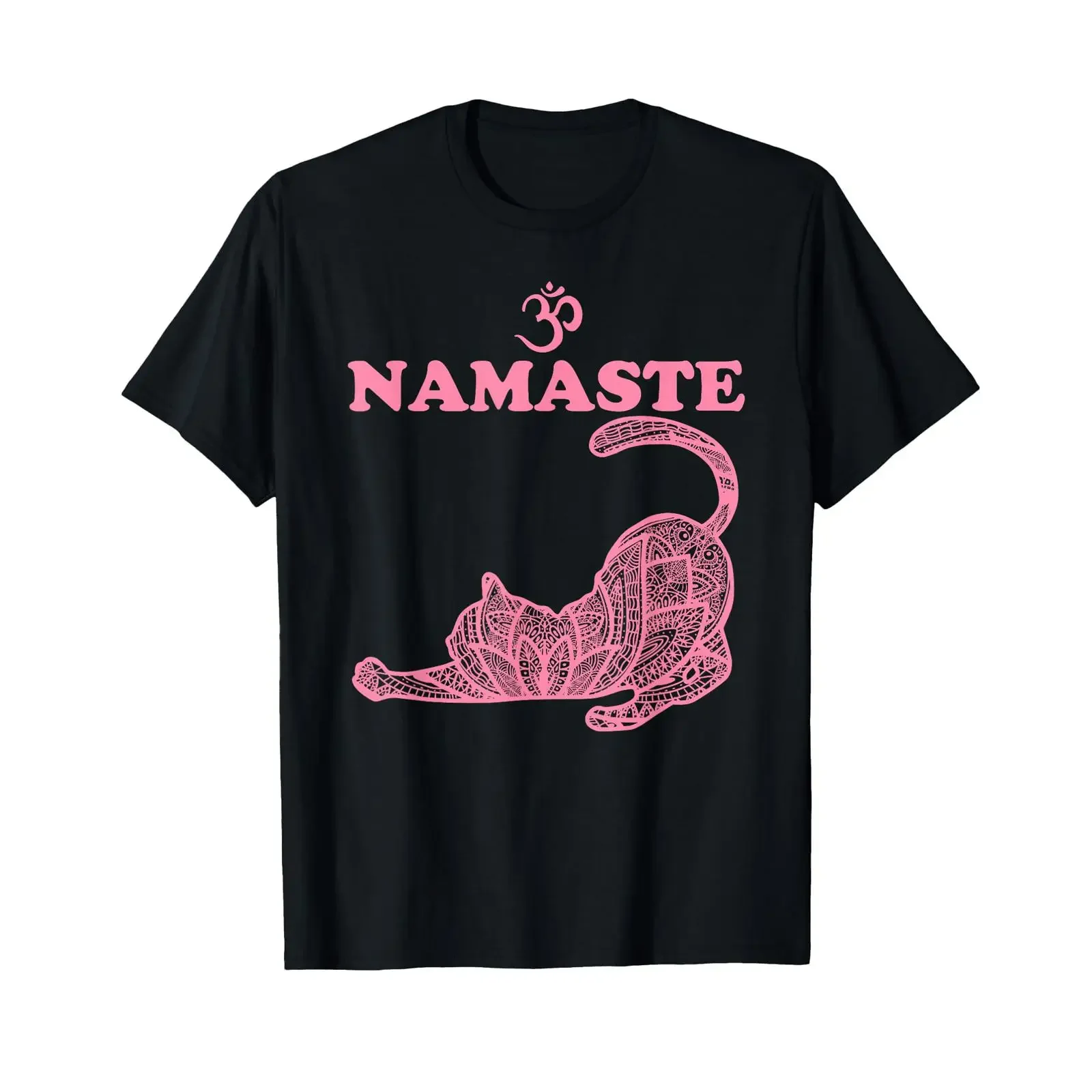 Namaste Cat Yoga Pose Om Symbol Funny For Women T Shirt vintage Washed streetwear Casual Breathable Versatile Unisex Stretched