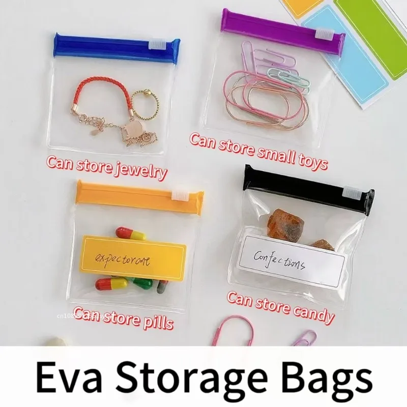 Bolsas para pastillas reutilizables con cremallera, organizador de medicamentos, bolsas para medicamentos translúcidas autoselladas, 10/20/30/50 colores