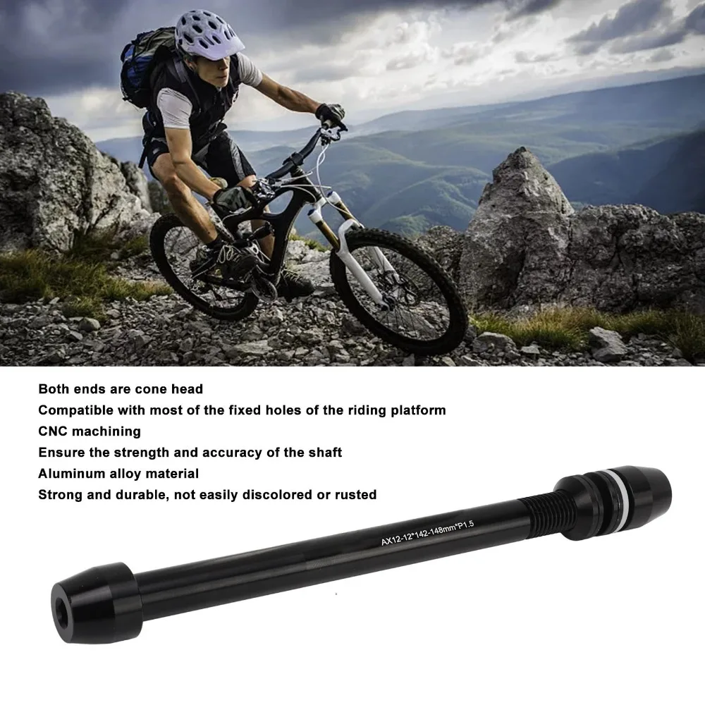 

Ось-втулка для велотренажера с шагом резьбы 1.0/1.5/1.75, из алюминиевого сплава, M12x142 до M12x148 мм, задняя ось велосипедной втулки, черная, запчасти для велосипедных втулок