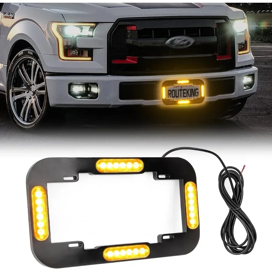 

13,5 24, светодиодные водонепроницаемые янтарно-желтые стробоскопы, сигнальные огни для украшения переднего и заднего номерного знака, аварийное освещение безопасности