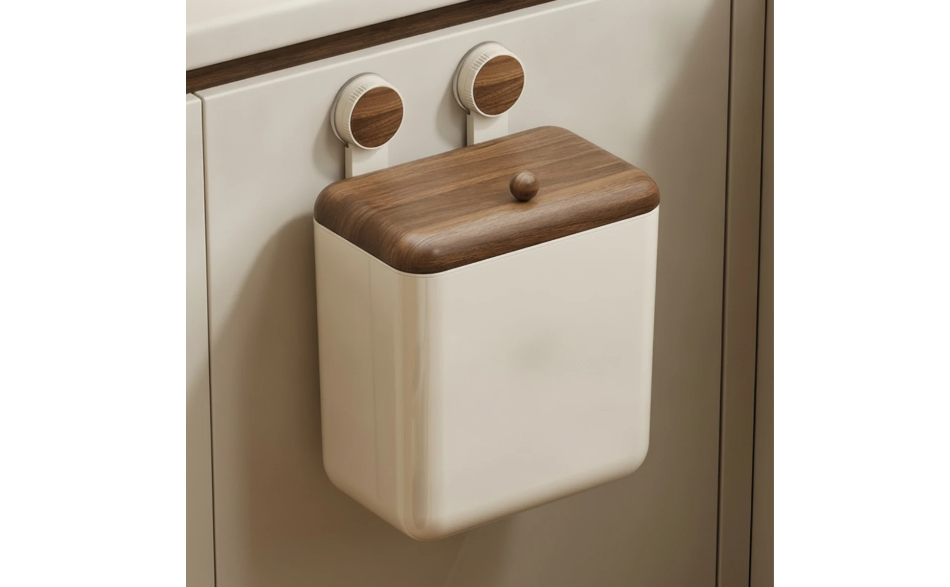 Wall-Mounted Trash Bin Space-Saving Kitchen Trash Bin with Lid Compact Modern for Apartment Wall-Mounted Trash Bin Space-Saving Kitchen Trash Bin with Lid Compact Modern for Apartment