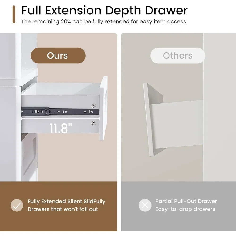 Большой книжный шкаф высотой 72,1 с 4 ящиками и 3 полками для решения для хранения в гостиной и спальне