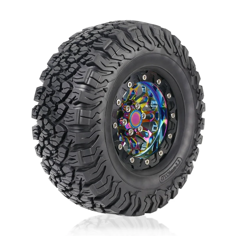 

ABXE-2.2 Inch Metal Electroplating Colorful Wheel Hub For 1/8 1/10 SCX10 TRX4 90046 Crawler Rc Car Accessories