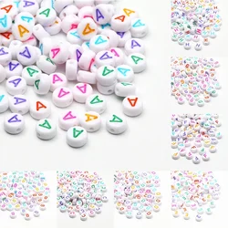 100-500PCS Colorful Round A-Z Alphabet Letter Acrylic Loose Spacer Beads for Jewelry Making Diy Bracelet Necklace Accessories