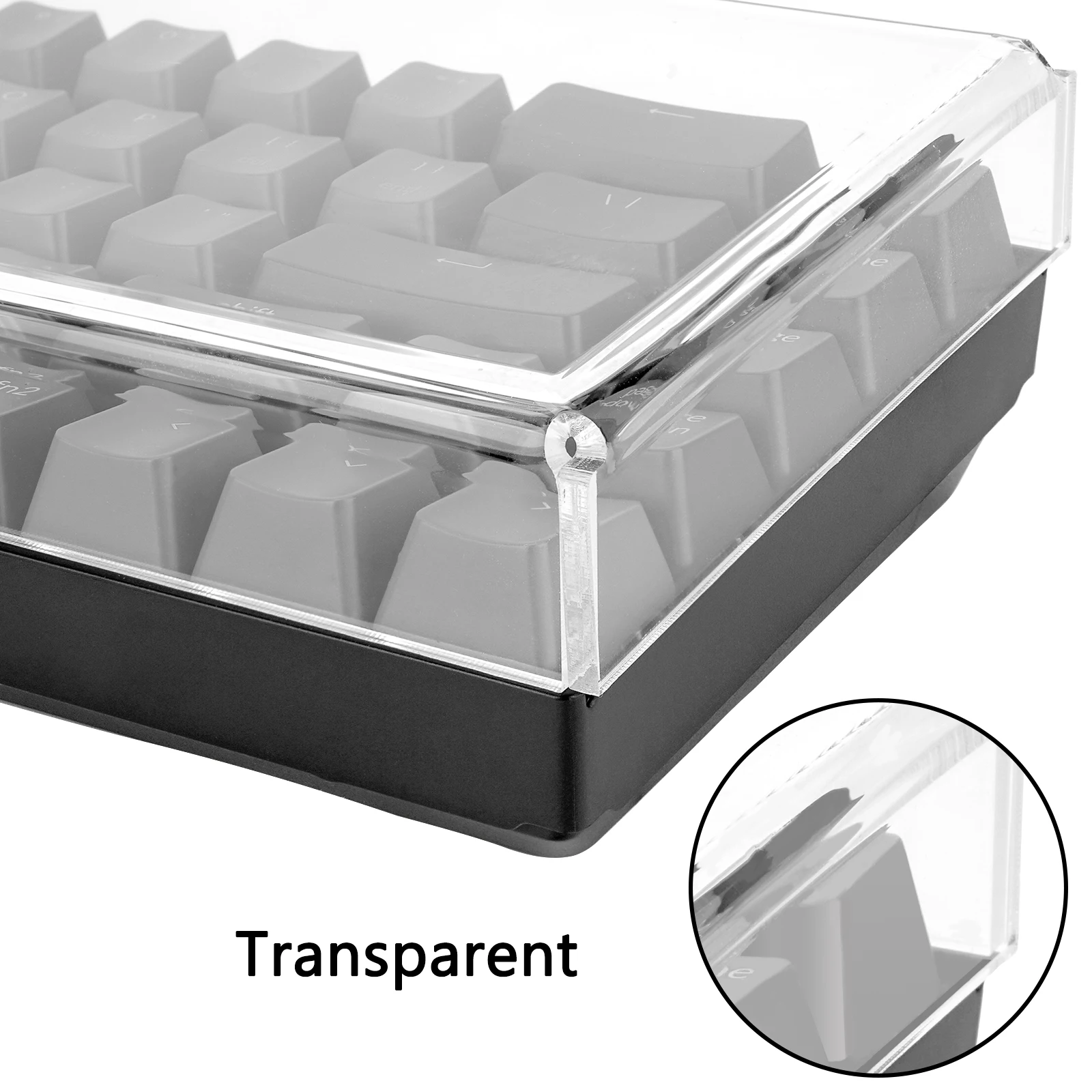Geekria 65% Keyboard Dust Cover, Clear Acrylic Keypads Cover for 68 Keys Computer Mechanical Wireless Keyboard