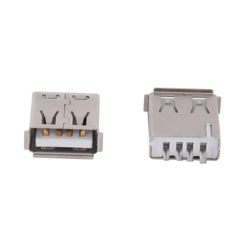 ABKQ-100 Pcs Straight Solder Type USB A Female Plug Jack Connector