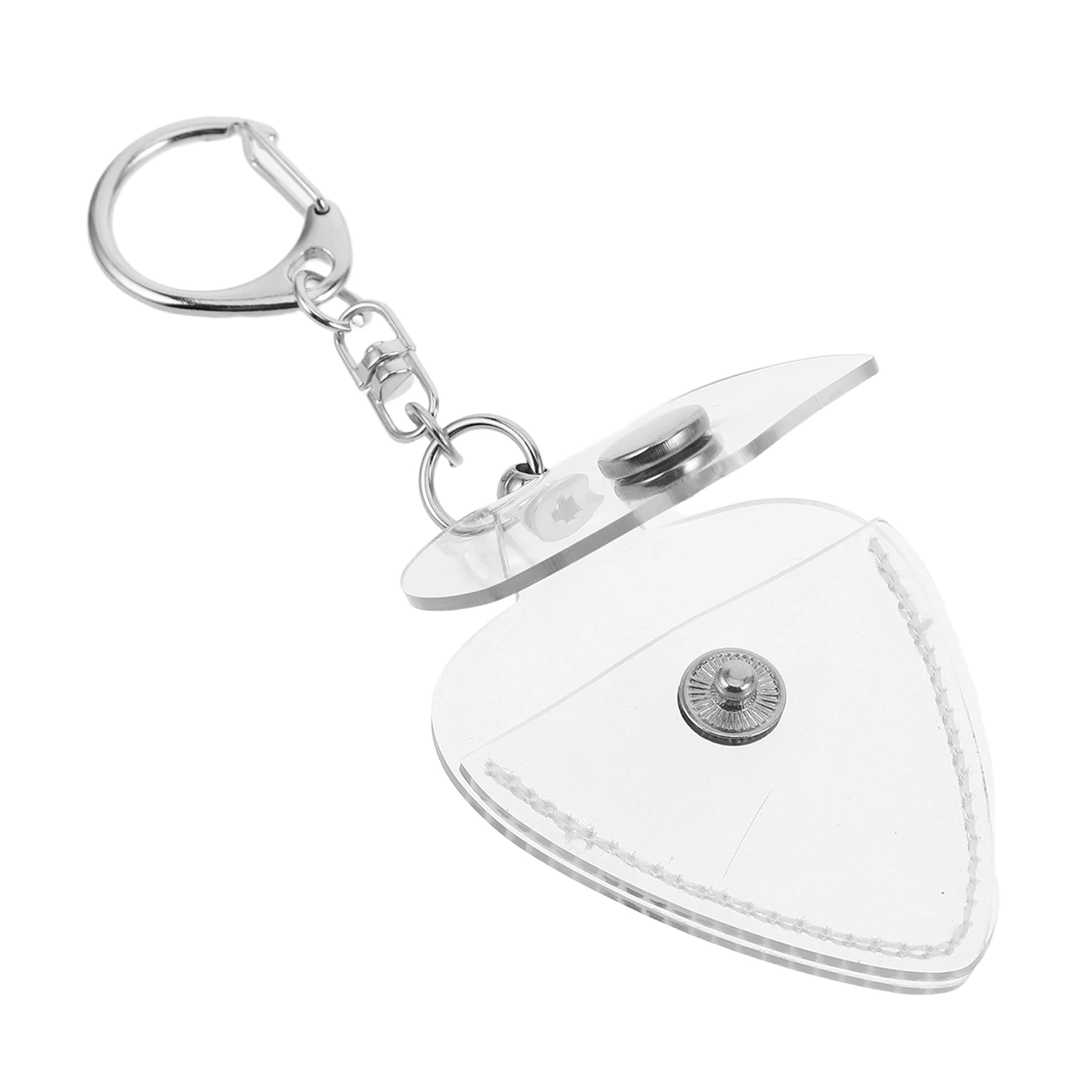 

Guitar Pick Case Clear Guitar Pick Holder Keychain Portable Plectrum Storage Box for Musicians On Go Multi Functional Pendant