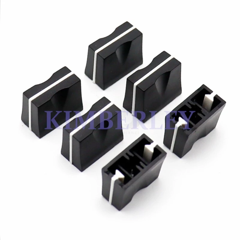 10PCS 19.5x10x15mm Mixer Fader Knob Cap Straight Slide Potentiometer Knobs Aperture 4mm Volume Control Switch Push Key Cap