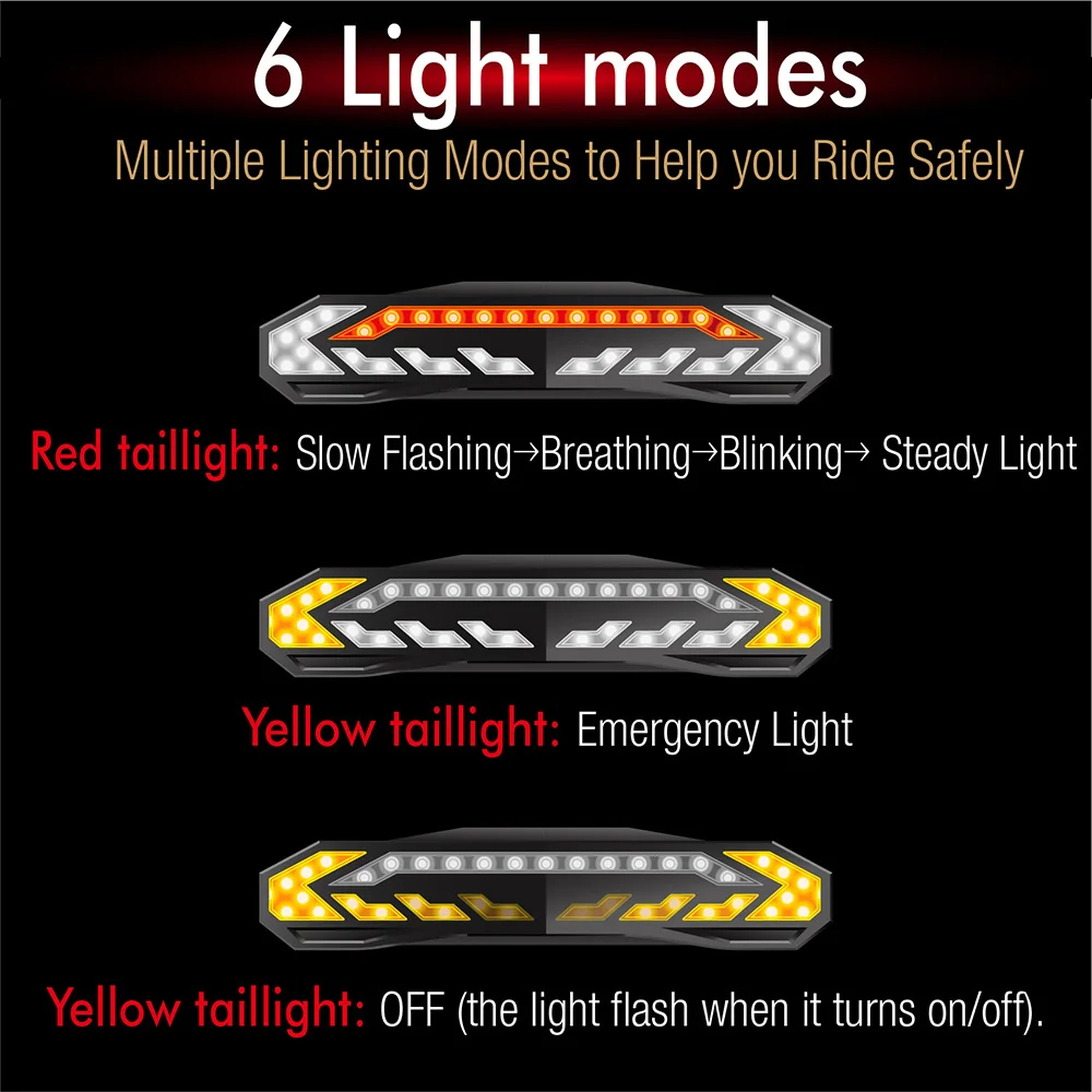 Bicycle Alarm Anti Theft Bike Taillight Alarm USB Rechargeable LED Waterproof Tail Light Automatic Induction Bike Lamp