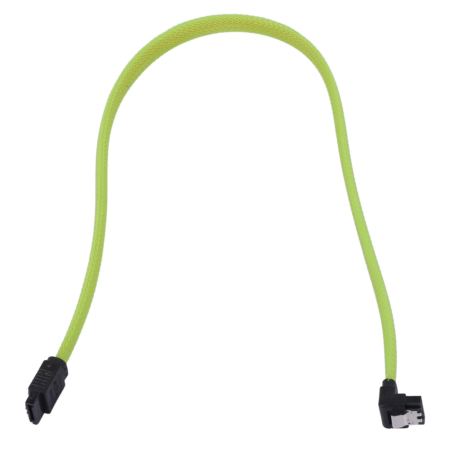 50CM SATA 3.0 III SATA3 7pin Data Cable Right Angle 6Gb/s SSD Cables HDD Hard Disk Data Cord with Nylon Sleeved(Green)