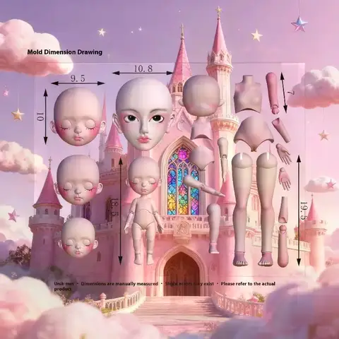 1 set bambola facciale stampo in silicone 3D decorazione nail art design fai da te stampo per unghie che indossa accessori per armature