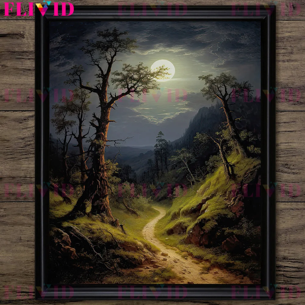 Dunkle Baumwolle geheime Reich Wald Vintage Wand kunst Leinwand Malerei Goth Dekor dunklen Wald Kunst Poster drucken Haupt dekoration