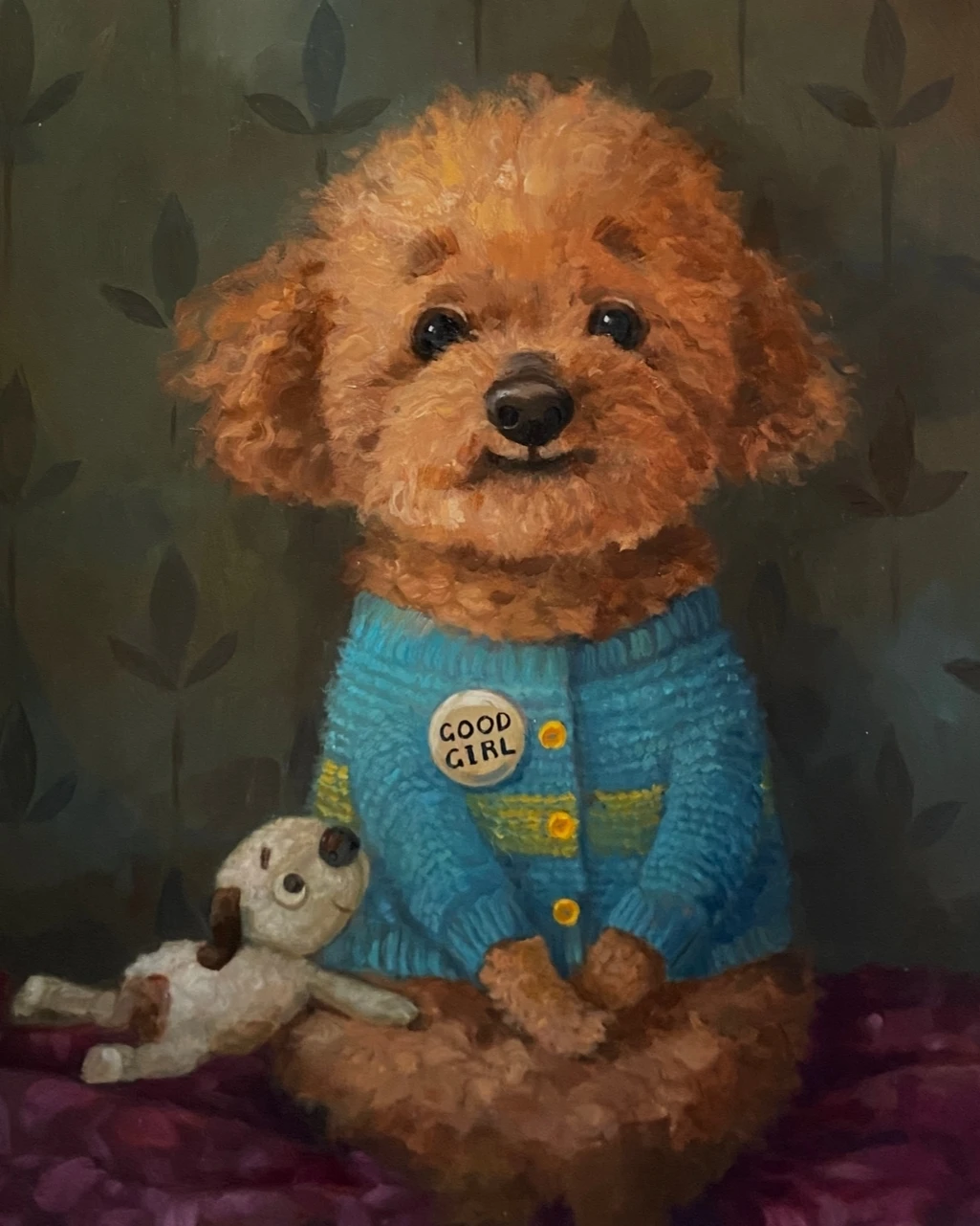 Kits de pintura al óleo por números MINISO, divertido cachorro lindo comiendo pizza, retro anima, lienzo de dibujo, imágenes DIY por números, decoración del hogar