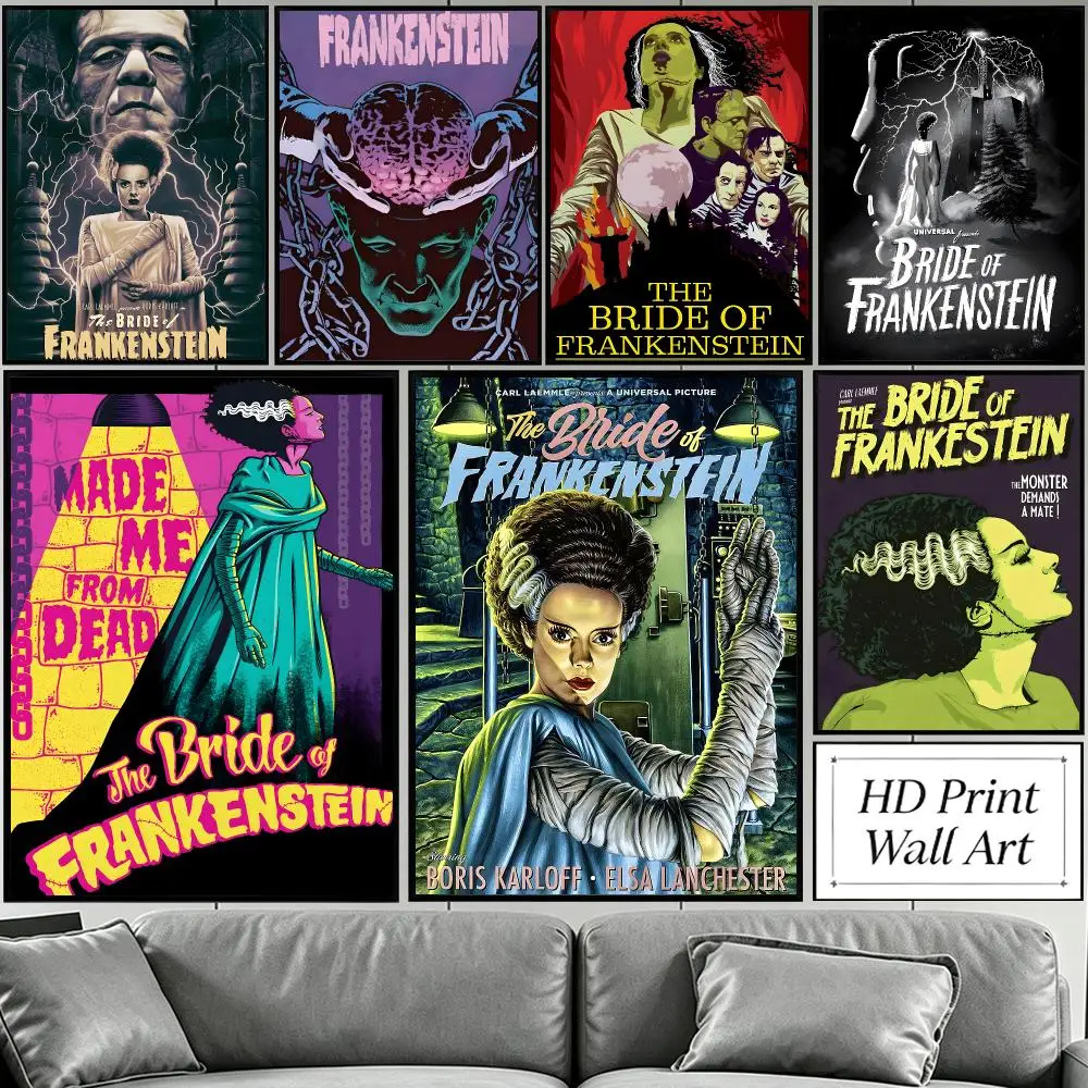 horror Bride of Frankenstein HD Poster Sophisticated Modern Aesthetic Wall Art For Living Room Bedroom Office Cafe Decor Gift