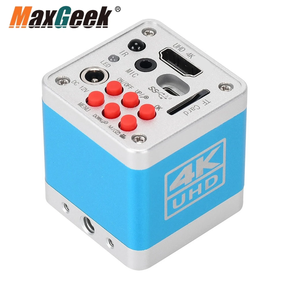 Imagem -03 - Câmera Microscópio Maxgeek Hayear 4k Uhd Compatível com Hdmi Usb Cartão de 32g tf Hy6110
