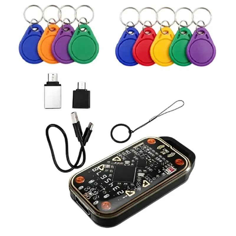 LXYB18B Chameleon Ultra V3.0 RFID Smart Card Emulator Reader+ UID/CUID Keychain 9PCS 125Khz 13.56Mhz ID IC Smart Card Tag Copyer