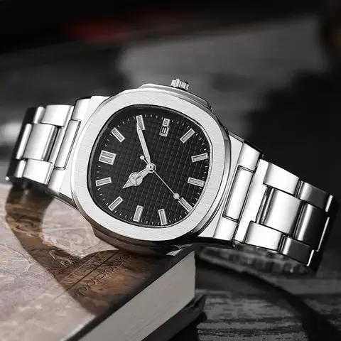 Simple Square Dial Stainless Steel Men Watch, Fashion Quartz Wristwatch for Male, Casual Daily Watch Reloj Hombre Gift