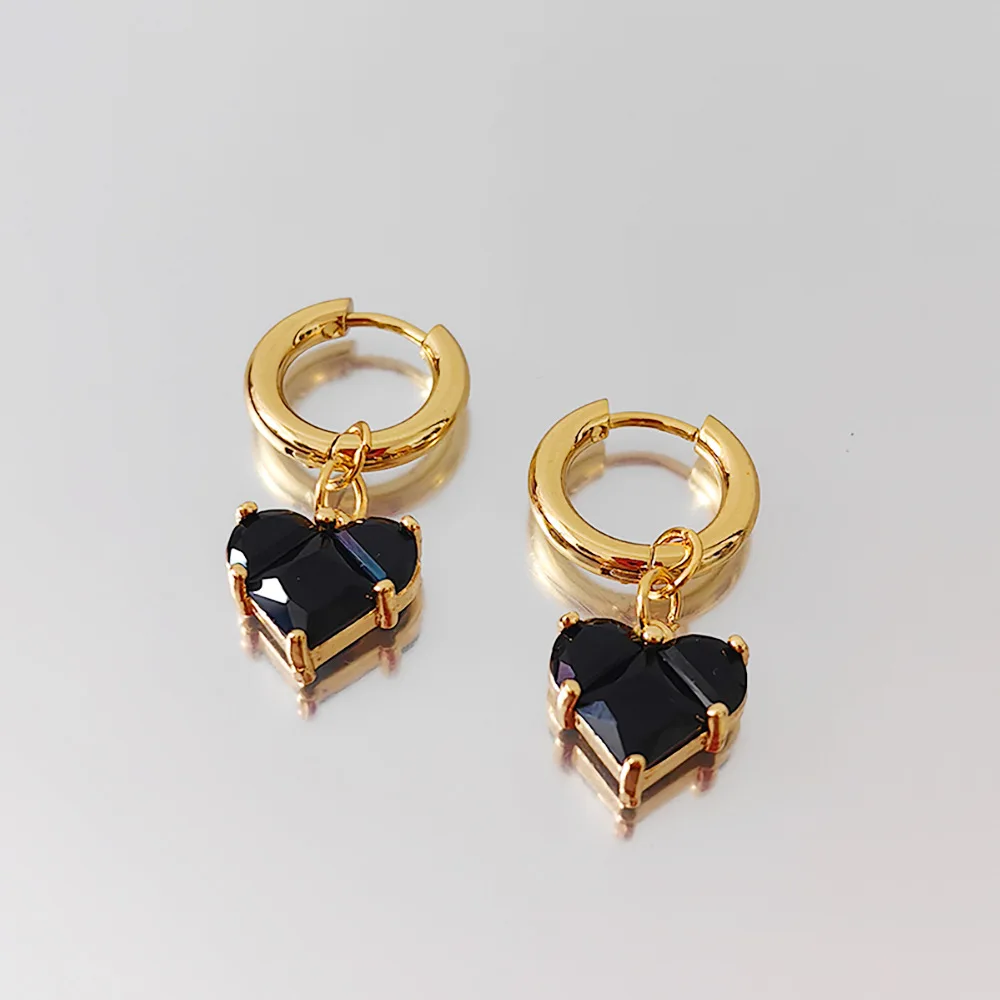 Stainless Steel Heart Round Zircon Mini Stud Earrings For Women Party Classic Fine Jewelry Piercing Ear Accessories