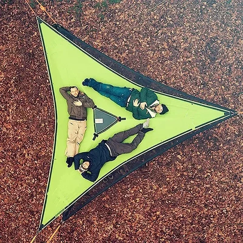 

Portable Triangle Hammock Mesh Hammock Multi-Person Family Camping Air Tree Tent Leisure Mesh Bed Free Storage Bag