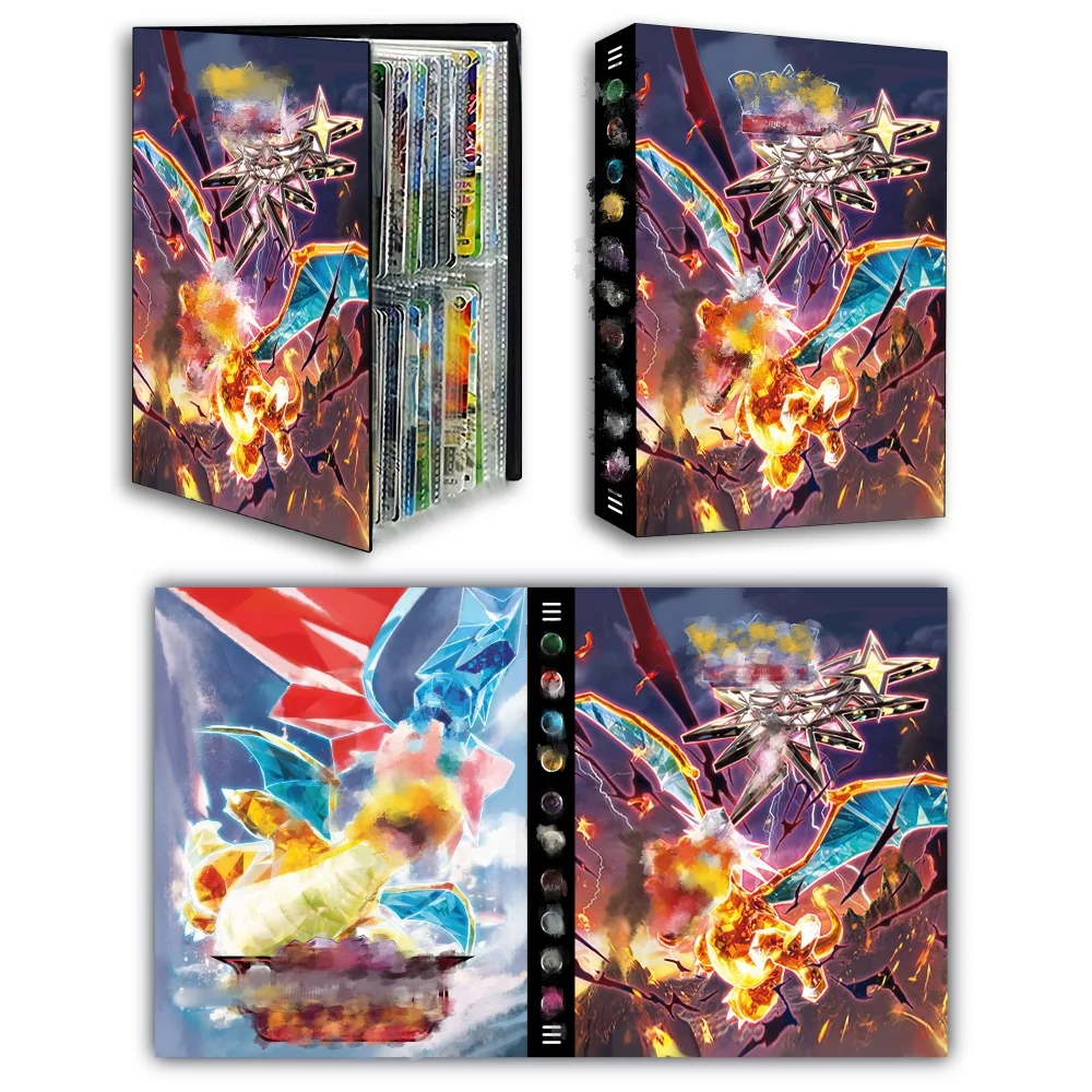 120PCS Card Album Collectible Lillie Sylveon Charizard Large-capacity Card Book Anime Game storage Folder fans Gift Kids Toy
