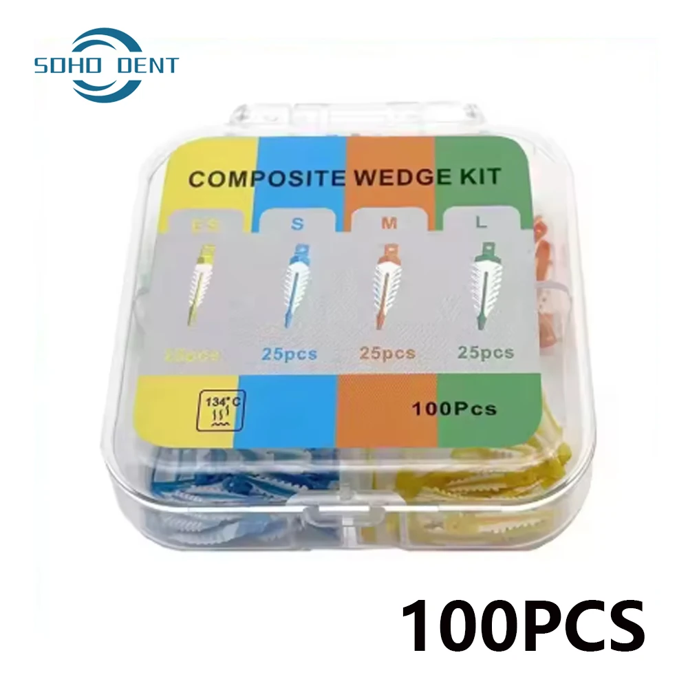 100Pcs/Box Dental Interdental Wedges Sealing Composite Wedges Silicone Suitable Adaptive Dentist Material Endodontics Matrix