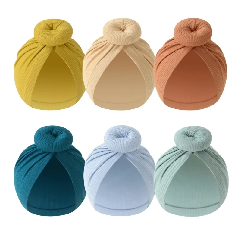

Caps Baby Infants Bun Knot Caps Solid Color Headwrap Bonnet Caps