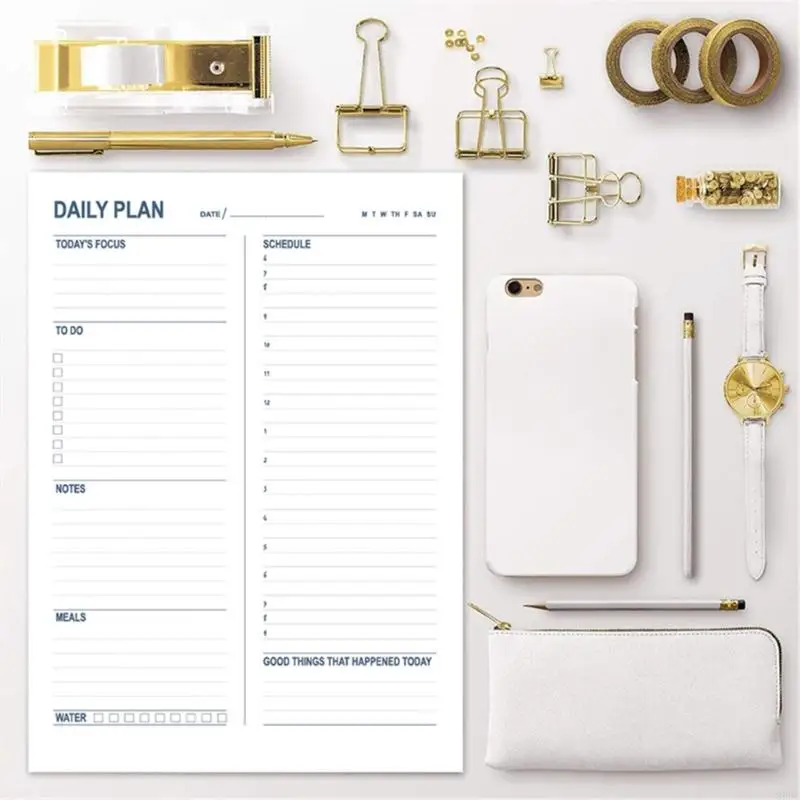 Daily Planner Notepads Meal Fitness Planner Tracking Journal with 60 Sheets For Workout Reading Meal Scheduling Planning 896C