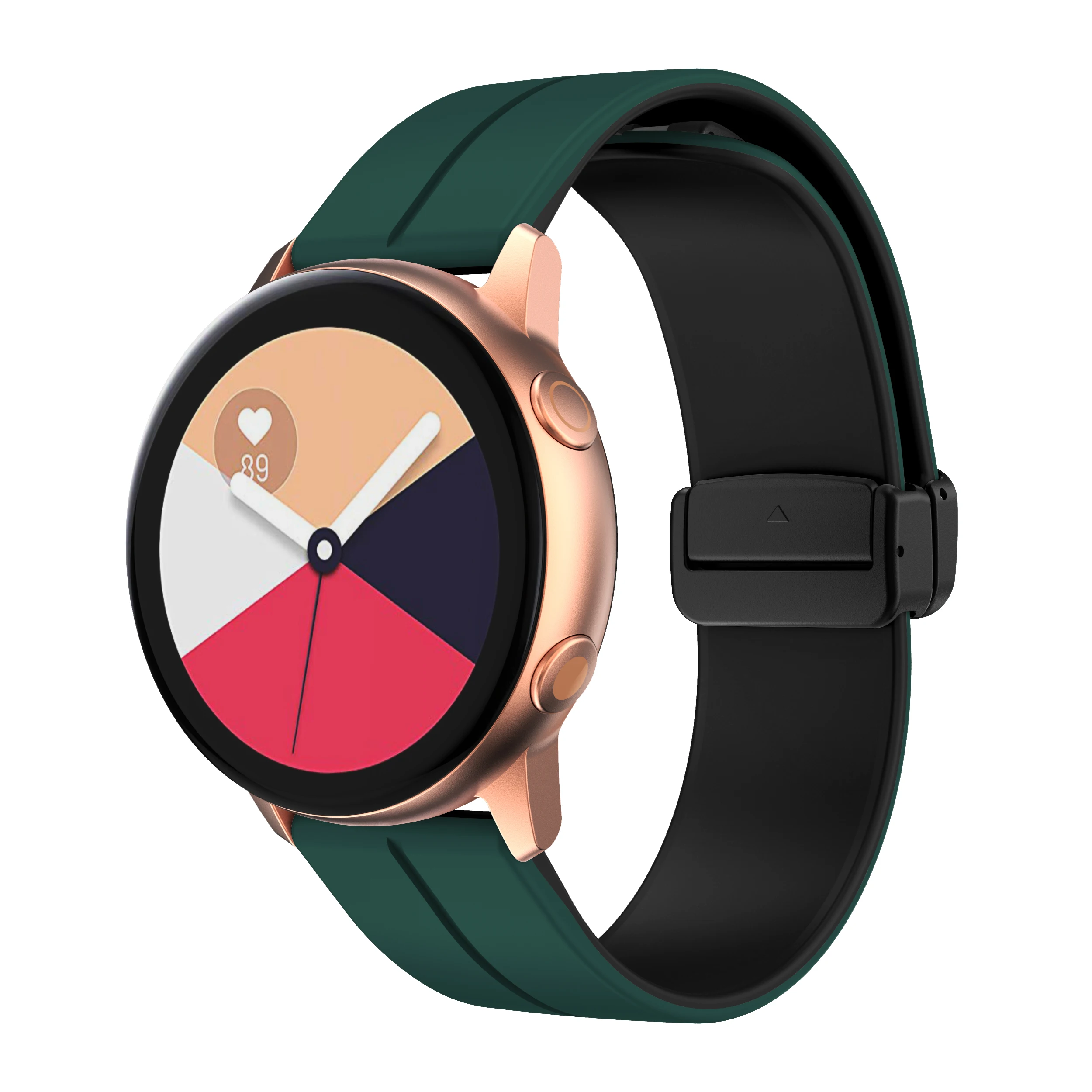 สายแม่เหล็กซิลิโคนสองสีสำหรับนาฬิกาซัมซุง, สายรัดข้อมือแนวสปอร์ตขนาด42มม. 46มม. สำหรับนาฬิกา3 45มม. 41มม. 20/22มม.