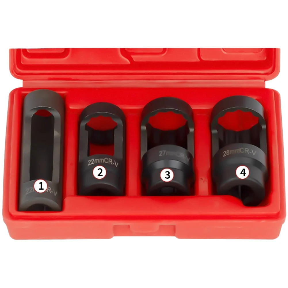 

4PC Car Oxygen Sensor Socket Wrench Set 22mm 27mm 28mm FOR CR-V Steel Automotive Car Accessories