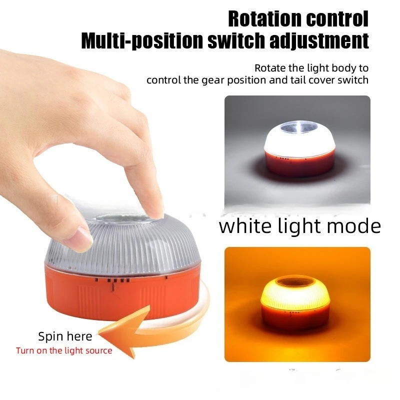강력한 자기 유도 교통 경고등, 작업등, 가정용 자동차 고장등, 흰색 비상등
