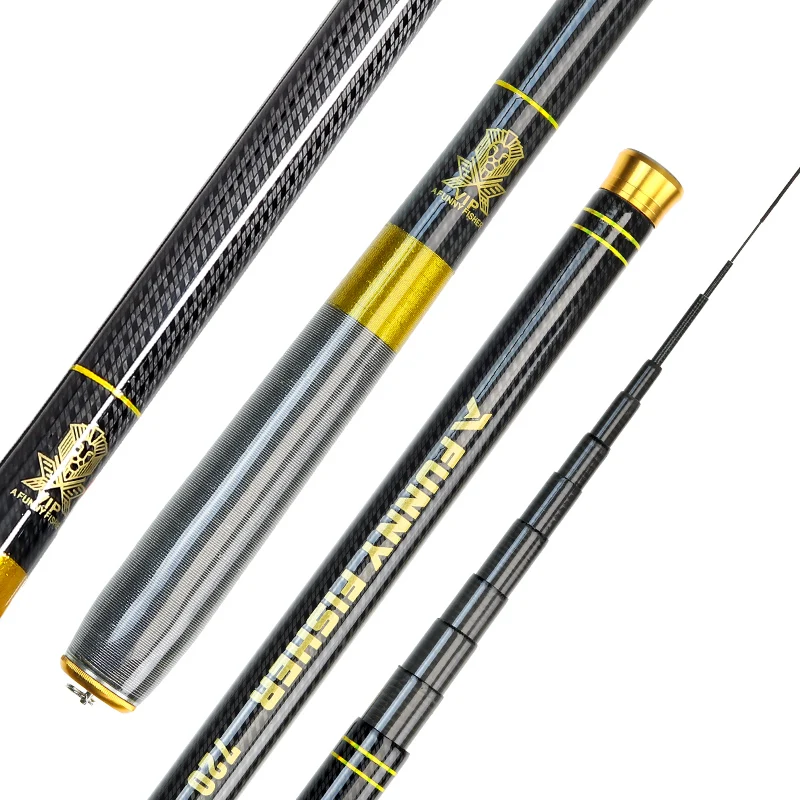 JOSBY Ultralight Telescopic Freshwater Fishing Rod Super Hard Carbon Fiber Fly Carp Stream Hand Pole Feeder3.6M4.5M5.4M6.3M7.2M